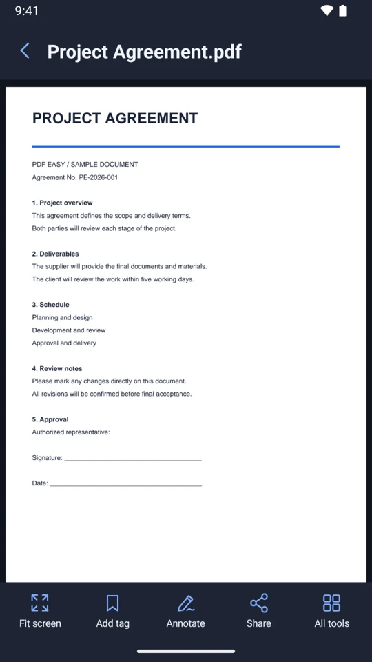 Actual PDF Easy reading interface
